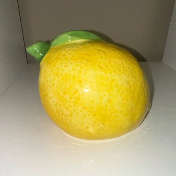 Ceramic Lemon Shape Sponge Holder for Kitchen Sink, Compact Sink Caddy - Picture 2 of 6